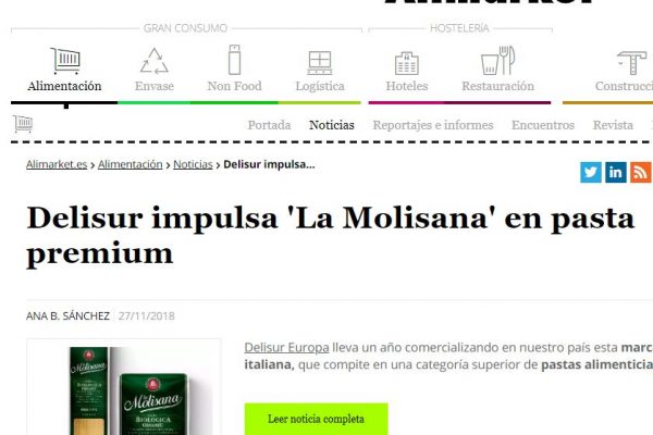 Delisur impulsa «La Molisana» en pasta Premium