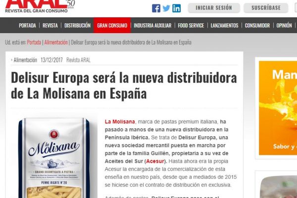 Delisur Europa será la nueva distribuidora de La Molisana en España