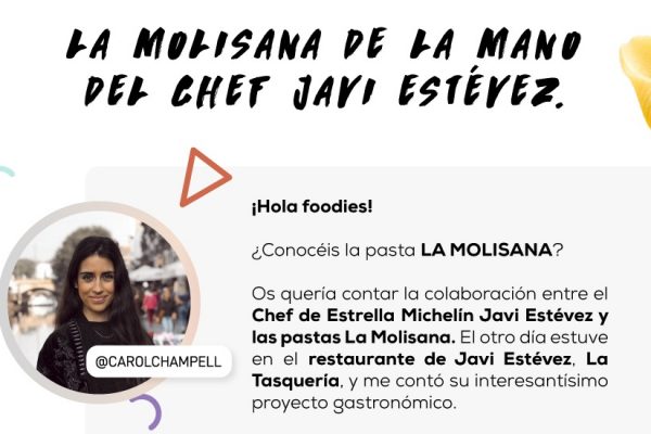 Carol Champell nos habla del nuevo proyecto de La Molisana con el chef Javi Estévez