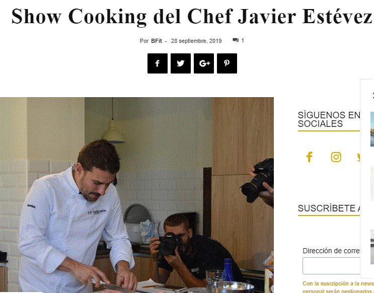 Revista BFIT: Show Cooking del Chef Javi Estévez con La Molisana