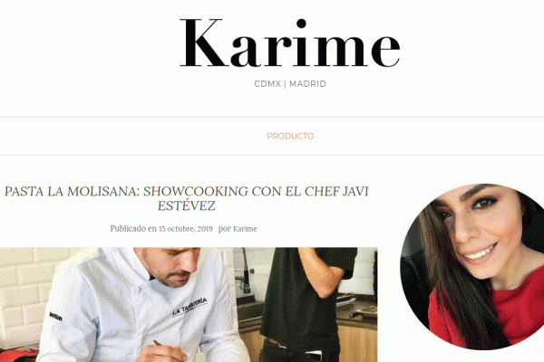 Blog Karime: Show Cooking Javi Estévez con La Molisana